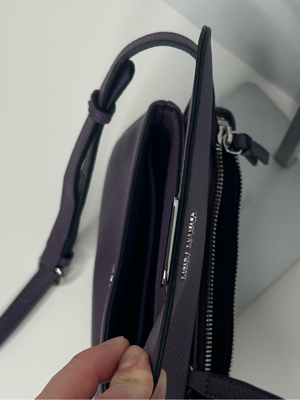 Calvin Klein Purple Arya Crossbody Bag - Picture 7 of 16